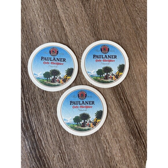 Coasters Paulaner Munchen Hefe Weibbier Set of 3 Von 1516 - Picture 1 of 2